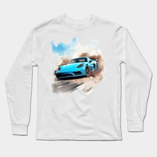 Porsche Cayman Watercolor Long Sleeve T-Shirt